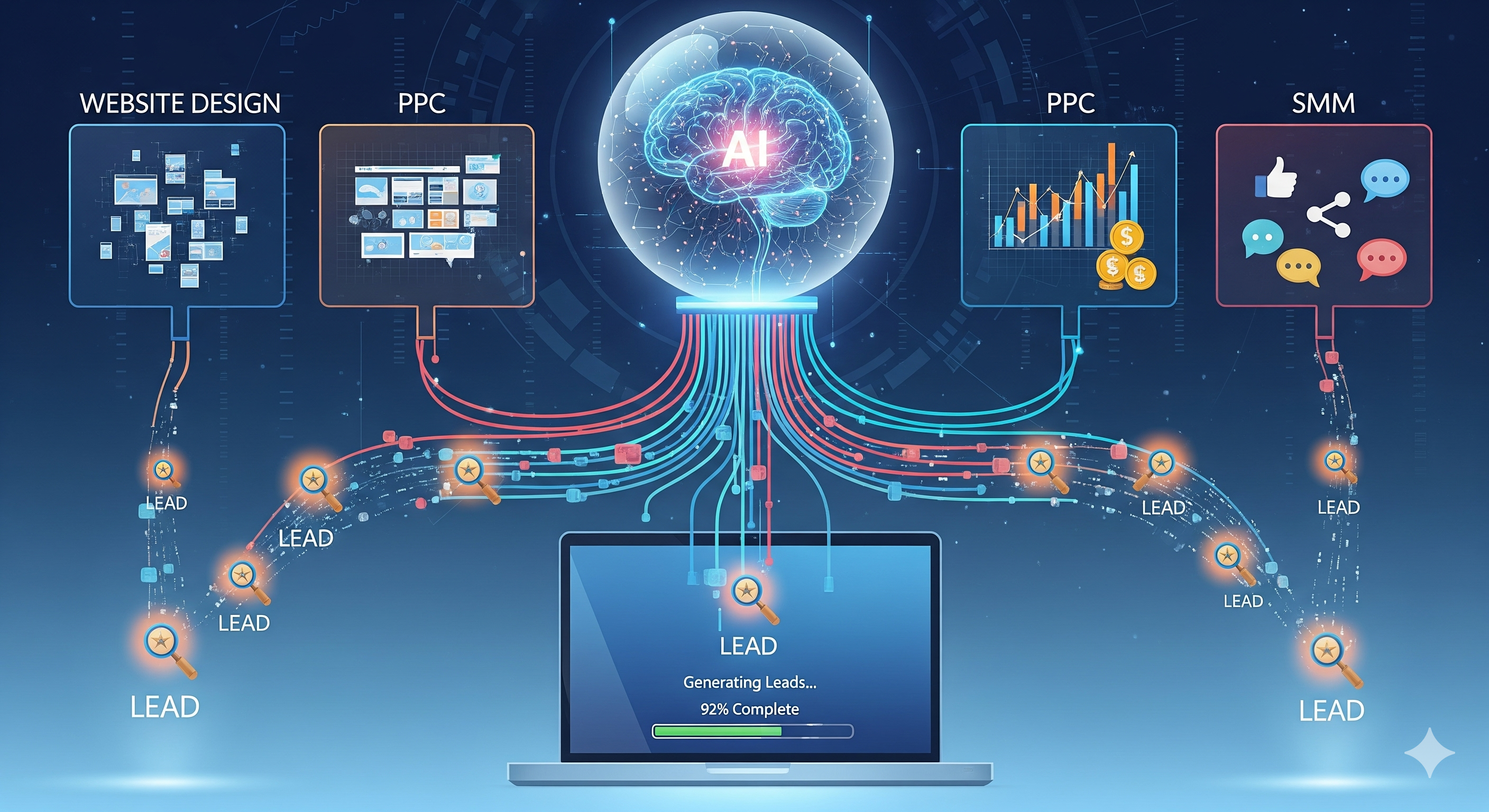 Buy AI Powered Website Design PPC and SMM Leads